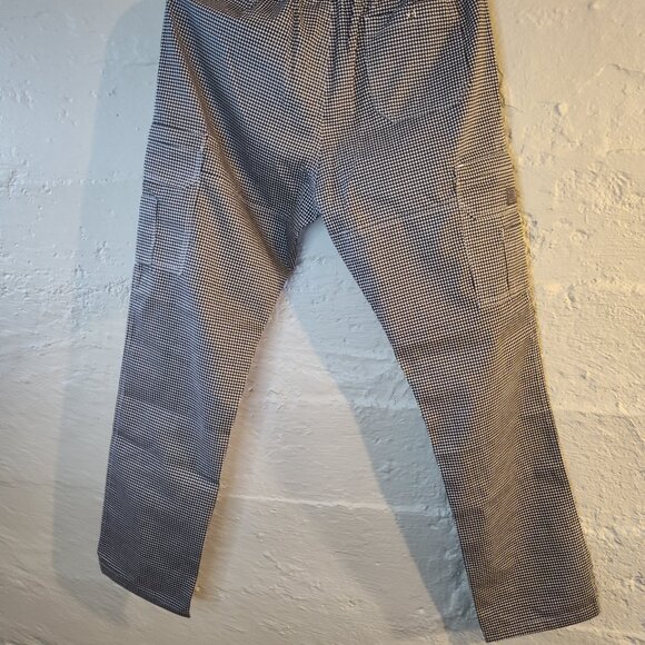 NWT Designer Culinary Apparel Chef Code Black White Checkered Drawstring Pants M - Picture 12 of 14